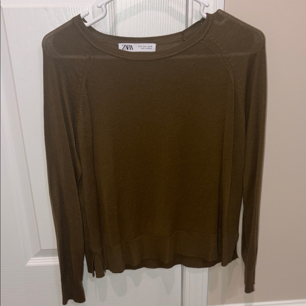 Zara Women's Mustard  Top Size Small
